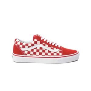 Vans Old Skool Red Checkerboard Suede Sneakers